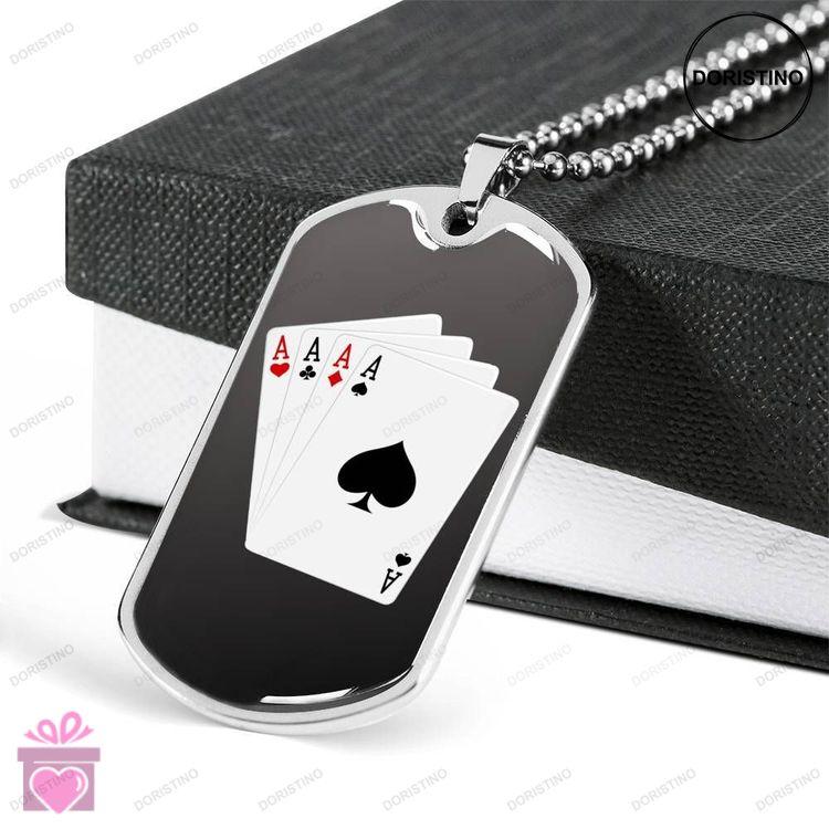 Custom Poker Dog Tag Military Chain Necklace For Boys Dog Tag Doristino Awesome Necklace