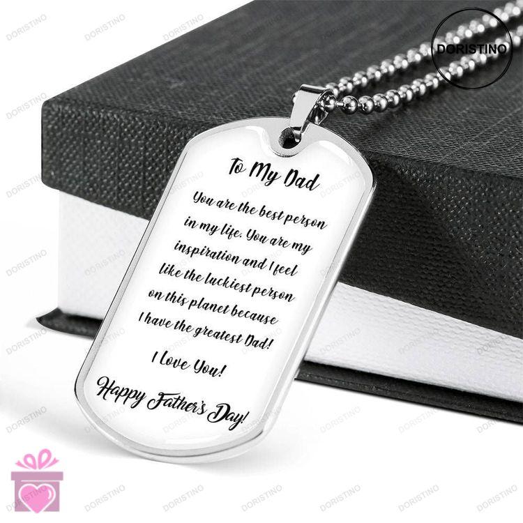Dad Dog Tag Custom Fathers Day Gift For Dad Dog Tag Military Chain Necklace I Love You Dog Tag Doristino Limited Edition Necklace