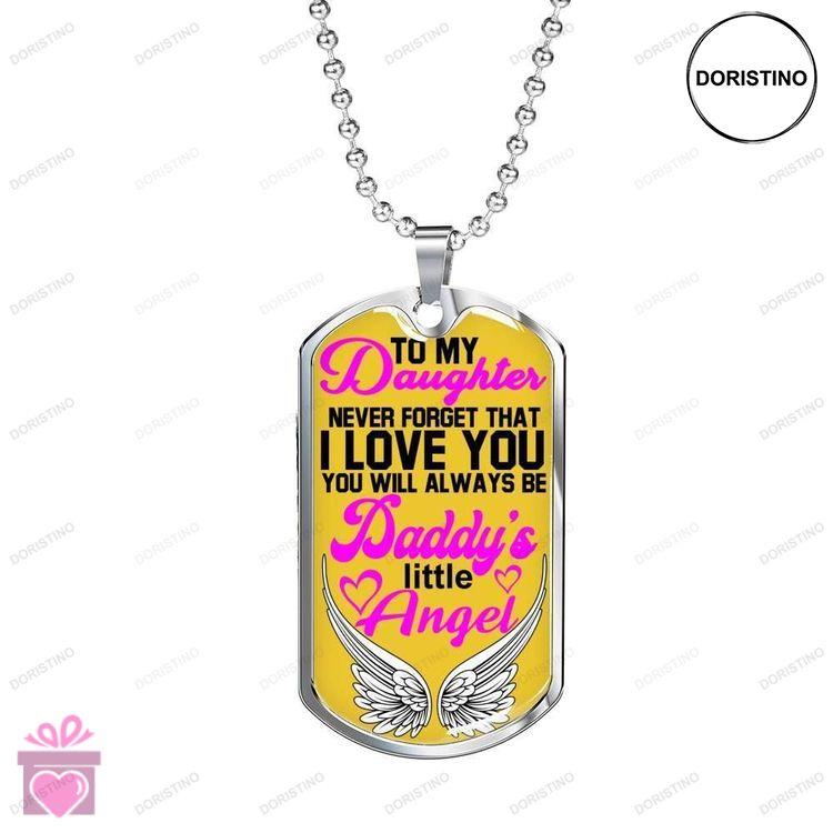 Dad Dog Tag Custom Picture Fathers Day Always Be Daddys Little Angel Dog Tag Necklace Gift For Daugh Doristino Awesome Necklace