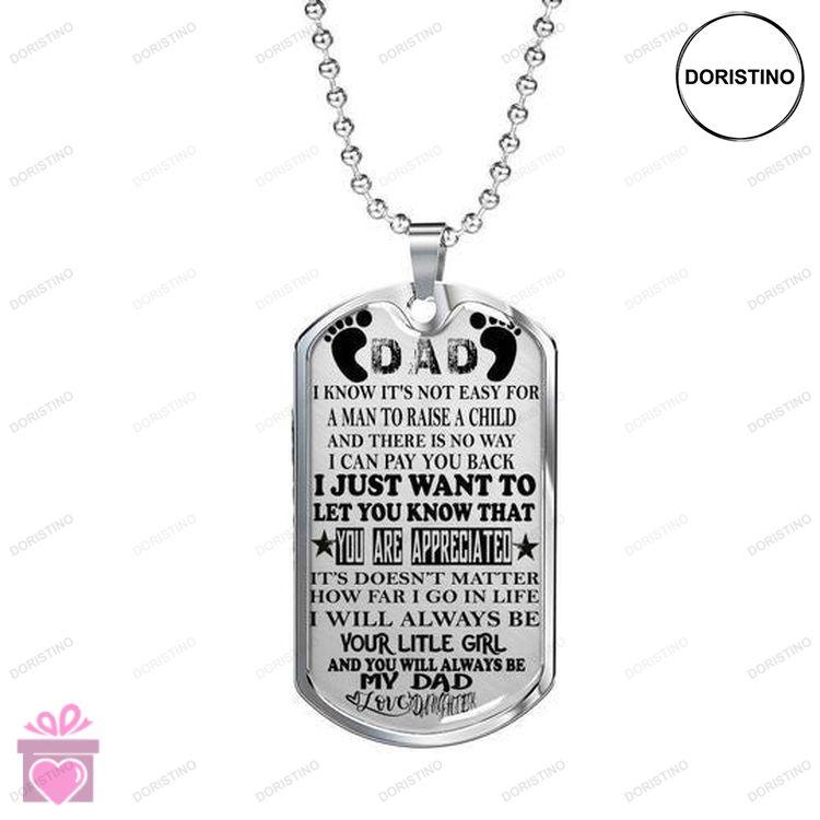 Dad Dog Tag Custom Picture Fathers Day Always Be My Little Girl Dog Tag Necklace Gift For Dad Doristino Trending Necklace