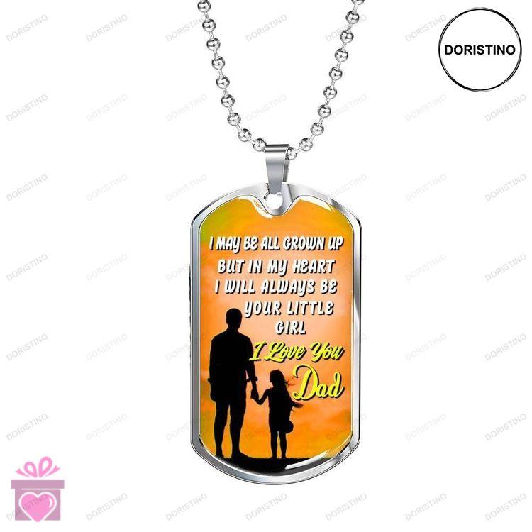 Dad Dog Tag Custom Picture Fathers Day Always Be Your Little Girl Dog Tag Necklace For Dad Doristino Trending Necklace