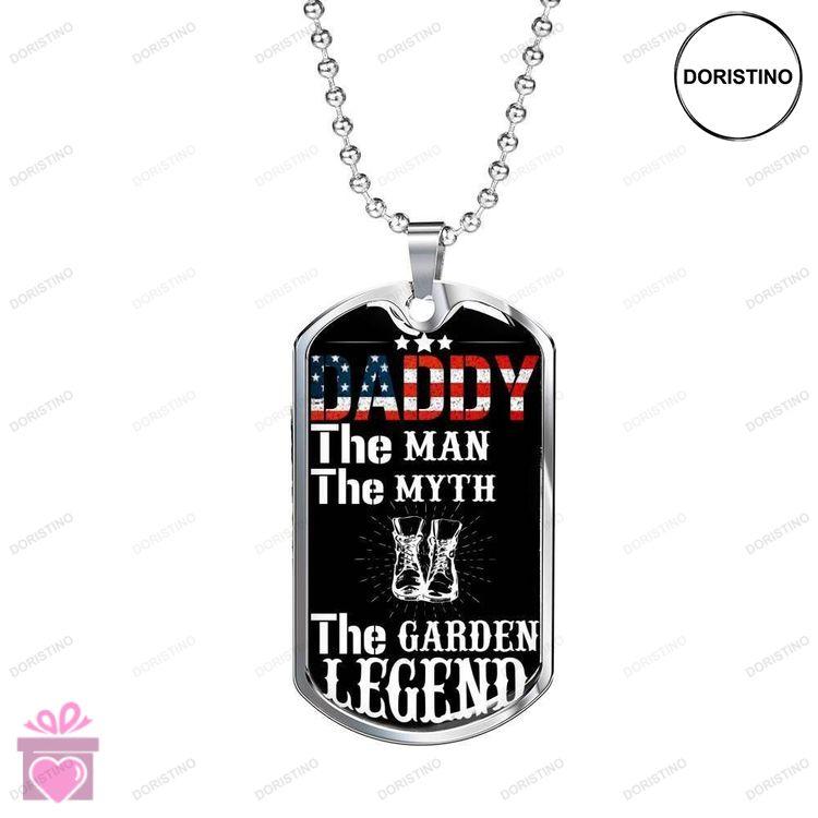Dad Dog Tag Custom Picture Fathers Day American Garden Daddy Legend Dog Tag Necklace Gift For Men Doristino Awesome Necklace