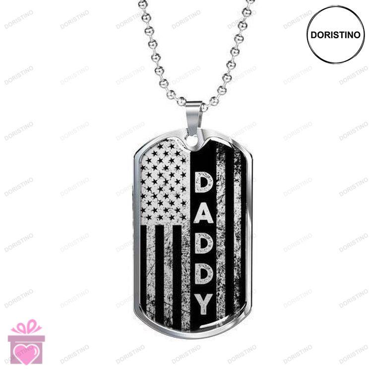 Dad Dog Tag Custom Picture Fathers Day American Patriotic Daddy Dog Tag Necklace For Dad Doristino Awesome Necklace