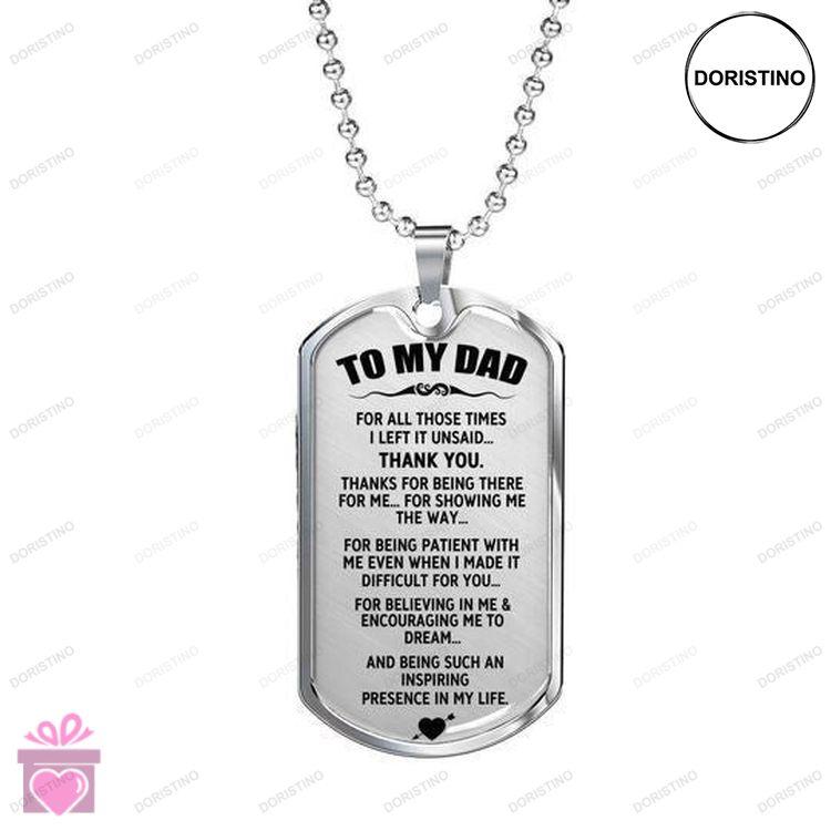 Dad Dog Tag Custom Picture Fathers Day An Inspiring Presence In Life Dog Tag Necklace Gift For Daddy Doristino Limited Edition Necklace