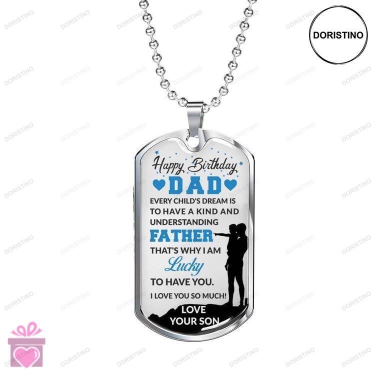 Dad Dog Tag Custom Picture Fathers Day And Happy Birthday Thank You Dog Tag Necklace Gift For Papa Doristino Awesome Necklace