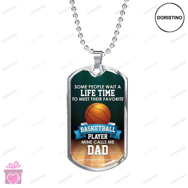 Dad Dog Tag Custom Picture Fathers Day Basketball Player Mine Calls Me Dad Necklace For Dad Doristino Awesome Necklace