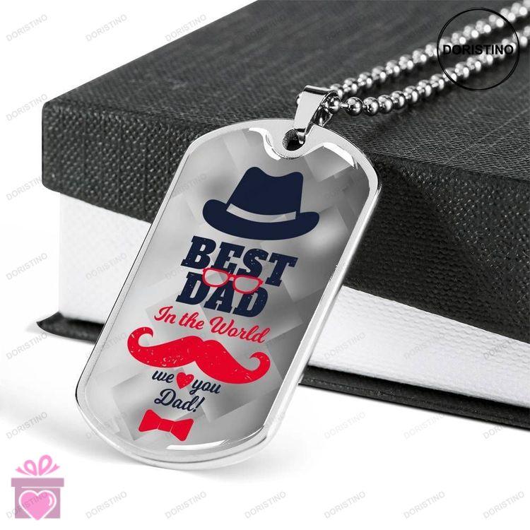 Dad Dog Tag Custom Picture Fathers Day Beard Best Dad Ever Dog Tag Necklace Gift For Men Doristino Limited Edition Necklace