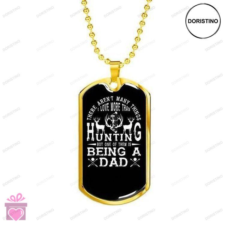 Dad Dog Tag Custom Picture Fathers Day Being A Dad Hunting Dog Tag Necklace Gift For Dad Doristino Limited Edition Necklace