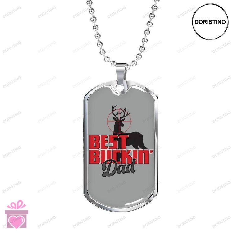 Dad Dog Tag Custom Picture Fathers Day Best Bucking Dad Necklace Gift For Dad Doristino Trending Necklace