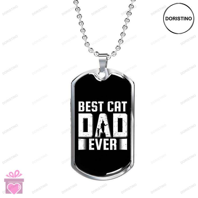 Dad Dog Tag Custom Picture Fathers Day Best Cat Dad Ever Black Dog Tag Necklace For Dad Doristino Trending Necklace
