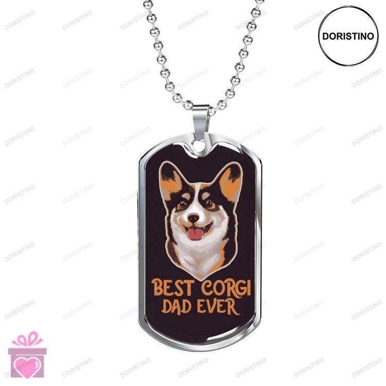 Dad Dog Tag Custom Picture Fathers Day Best Corgi Dad Ever Dog Tag Necklace For Dog Lovers Doristino Limited Edition Necklace