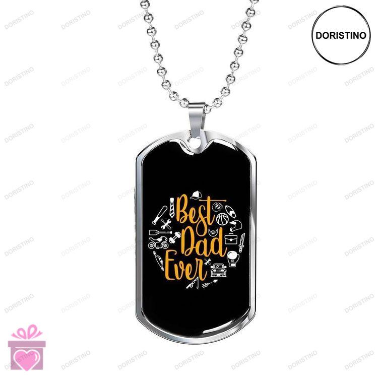 Dad Dog Tag Custom Picture Fathers Day Best Dad Ever Dog Tag Necklace Gift For Men V3 Doristino Limited Edition Necklace