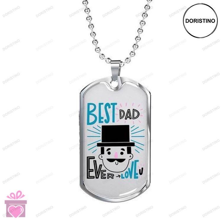 Dad Dog Tag Custom Picture Fathers Day Best Dad Ever Funny Daddy Cartoon Dog Tag Necklace Gift For D Doristino Awesome Necklace