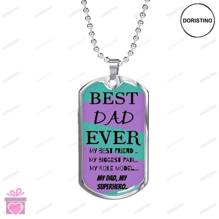 Dad Dog Tag Custom Picture Fathers Day Best Dad Ever My Hero Dog Tag Necklace Gift For Daddy Doristino Trending Necklace