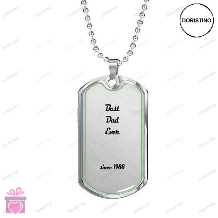Dad Dog Tag Custom Picture Fathers Day Best Dad Ever Since 1988 Dog Tag Necklace Gift For Dad Doristino Trending Necklace