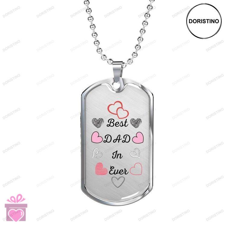Dad Dog Tag Custom Picture Fathers Day Best Dad In Ever Love Dog Tag Necklace For Dad Doristino Awesome Necklace