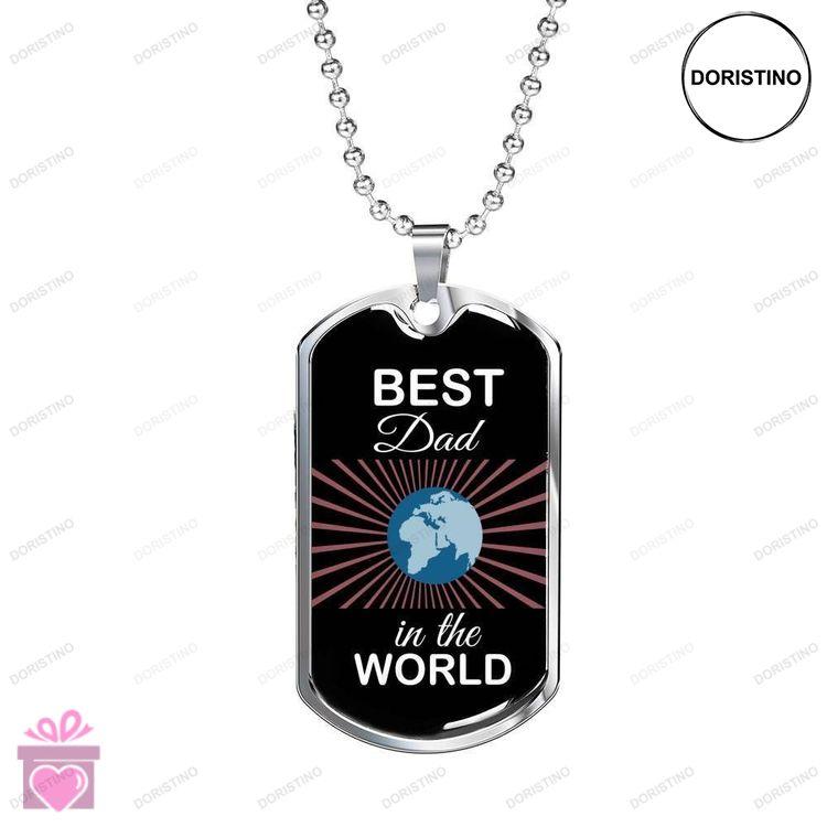 Dad Dog Tag Custom Picture Fathers Day Best Dad In The World Dog Tag Necklace Gift For Men Doristino Limited Edition Necklace
