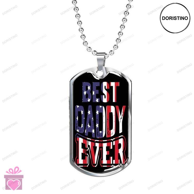 Dad Dog Tag Custom Picture Fathers Day Best Daddy Ever With Us Flag Dog Tag Necklace Doristino Awesome Necklace