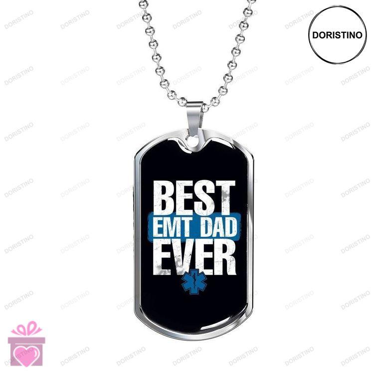 Dad Dog Tag Custom Picture Fathers Day Best Emt Dad Ever Dog Tag Necklace For Dad Doristino Limited Edition Necklace