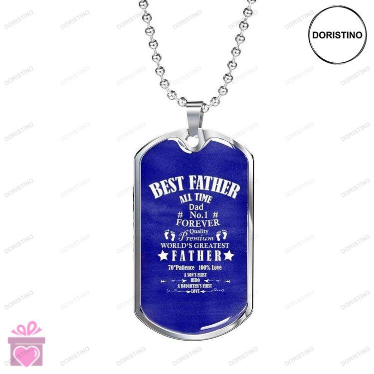 Dad Dog Tag Custom Picture Fathers Day Best Father All Time Dad Forever Dog Tag Necklace For Dad Doristino Trending Necklace