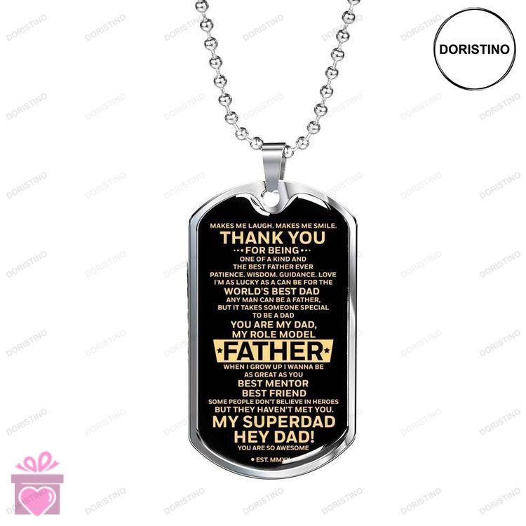 Dad Dog Tag Custom Picture Fathers Day Best Mentor Best Friend Dog Tag Necklace Gift For Father Doristino Trending Necklace