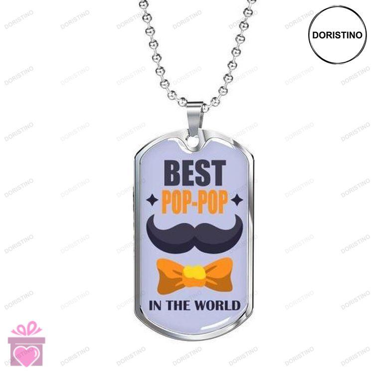 Dad Dog Tag Custom Picture Fathers Day Best Pop Pop Dog Tag Necklace Gift For Daddy Doristino Limited Edition Necklace