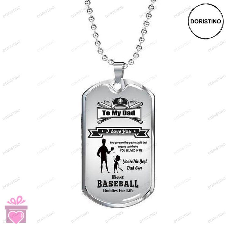 Dad Dog Tag Custom Picture Fathers Day Besy Baseball Dog Tag Necklace For Dad Doristino Awesome Necklace