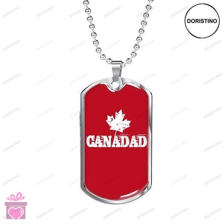 Dad Dog Tag Custom Picture Fathers Day Canadad Red Dog Tag Necklace For Dad Who Lives In Canada Doristino Trending Necklace
