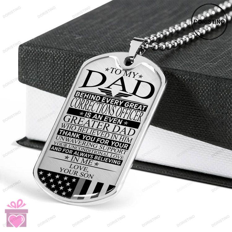 Dad Dog Tag Custom Picture Fathers Day Correction Officers Dad Unconditional Love Dog Tag Necklace Doristino Limited Edition Necklace