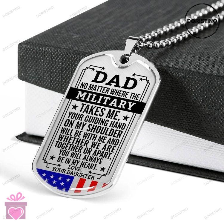 Dad Dog Tag Custom Picture Fathers Day Dad Always In My Heart Present For Dad Dog Tag Necklace Doristino Trending Necklace