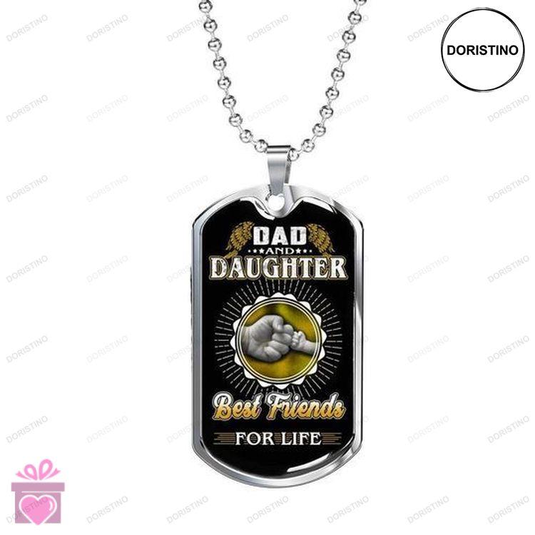 Dad Dog Tag Custom Picture Fathers Day Dad And Daughter Best Friends For Life Dog Tag Necklace For D Doristino Awesome Necklace