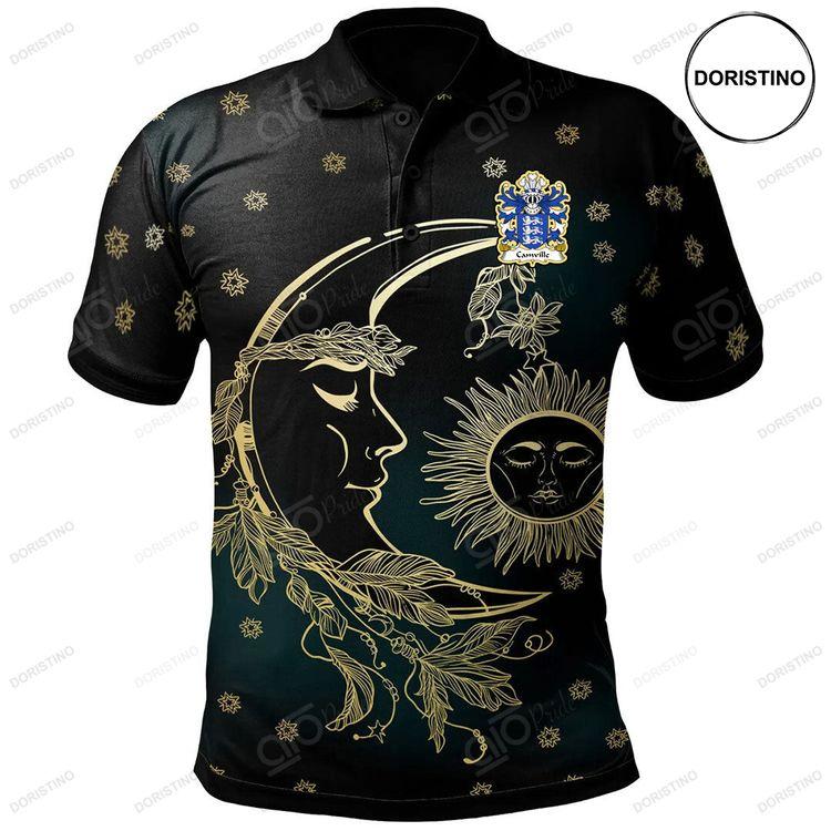 Camville Lords Of Llansteffan Welsh Family Crest Polo Shirt Celtic Wicca Sun Moons Doristino Limited Edition Polo Shirt