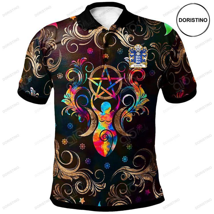 Camville Lords Of Llansteffan Welsh Family Crest Polo Shirt Triple Moon Goddess Doristino Limited Edition Polo Shirt