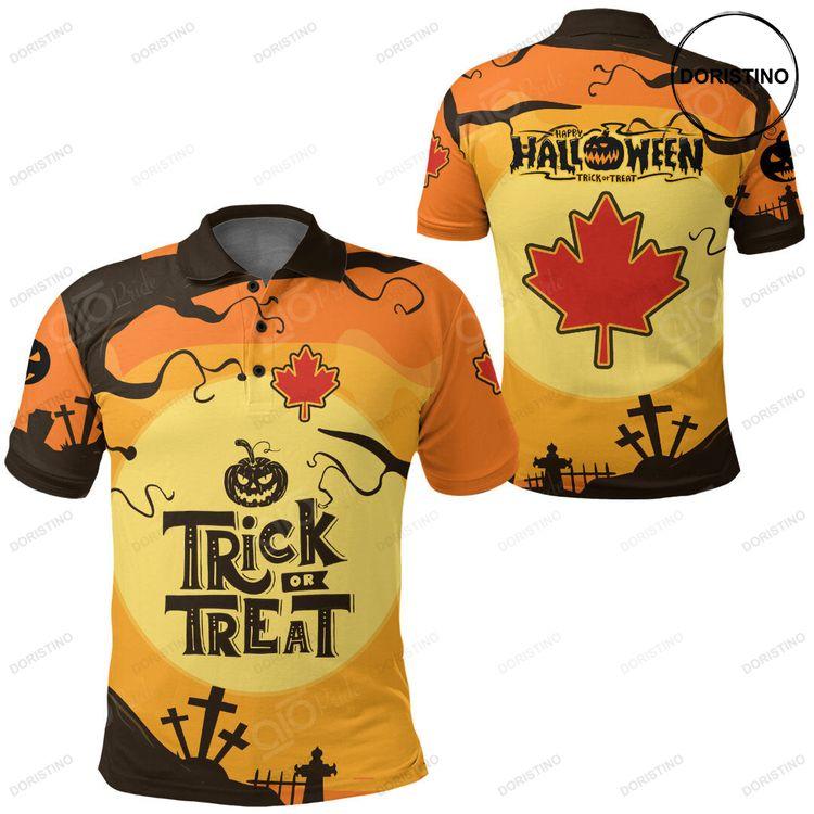 Canada Halloween Trick Or Treat Polo Shirt Doristino Awesome Polo Shirt