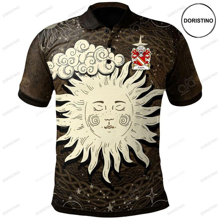 Canon Of Haverfordwest Welsh Family Crest Polo Shirt Celtic Wicca Sun Moon Doristino Polo Shirt