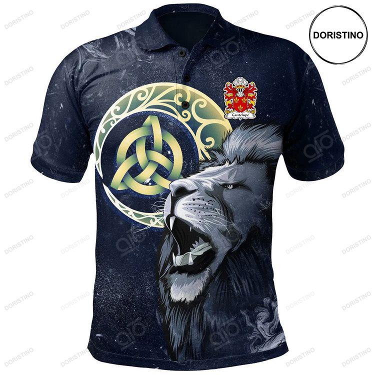 Cantelupe Lord Of Abergavenny Welsh Family Crest Polo Shirt Lion Celtic Moon Doristino Awesome Polo Shirt