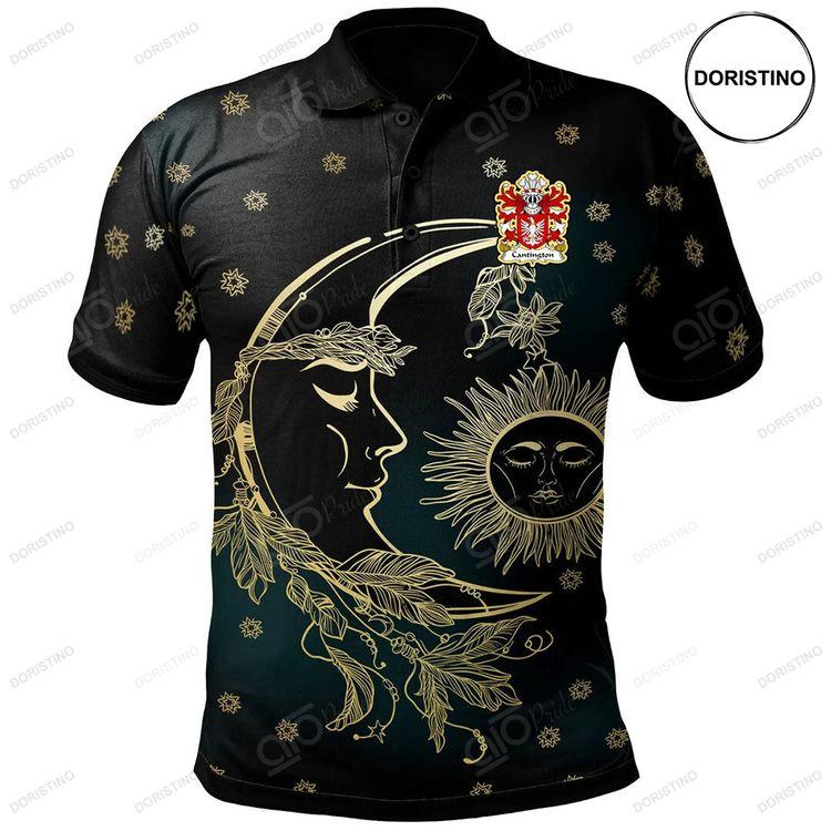 Cantington Of Trewilym Pembrokeshire Welsh Family Crest Polo Shirt Celtic Wicca Sun Moons Doristino Awesome Polo Shirt