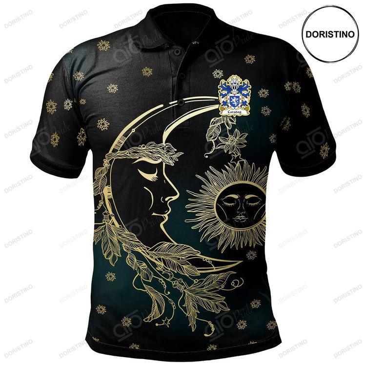 Caradog Freichfras Earl Of Hereford Welsh Family Crest Polo Shirt Celtic Wicca Sun Moons Doristino Polo Shirt