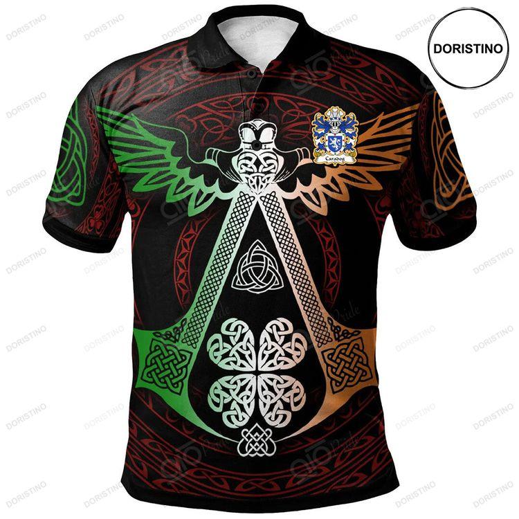 Caradog Freichfras Earl Of Hereford Welsh Family Crest Polo Shirt Irish Celtic Symbols And Ornaments Doristino Polo Shirt