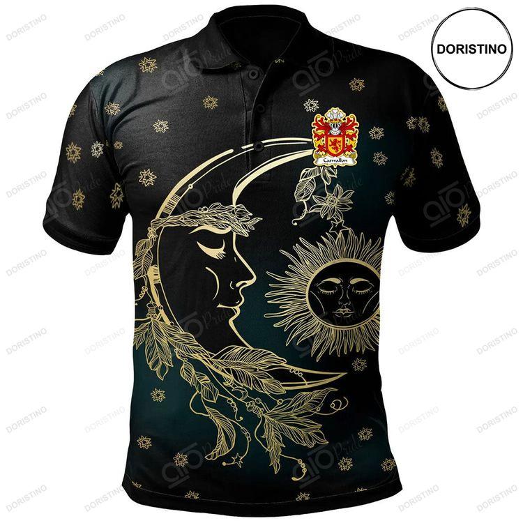 Caswallon Welsh Family Crest Polo Shirt Celtic Wicca Sun Moons Doristino Limited Edition Polo Shirt