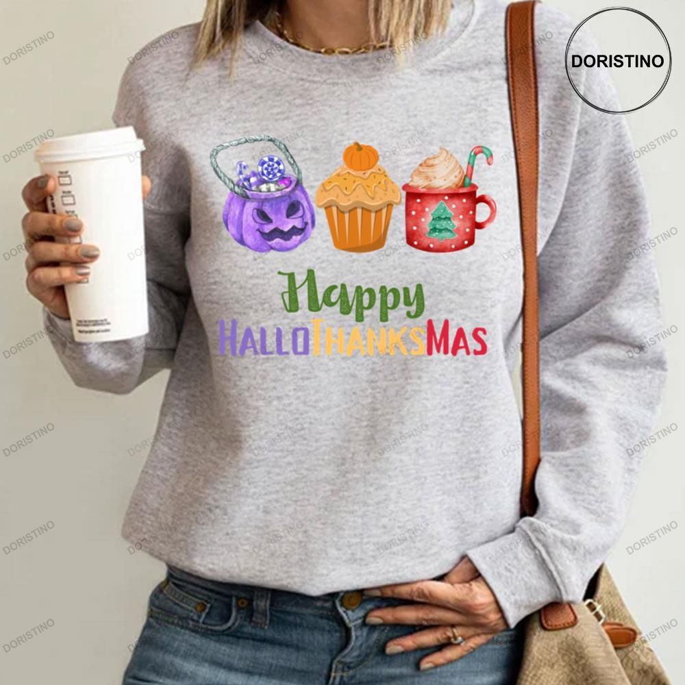 Happy Hallothanksmas Caandy Pumpkin And Coffee Cup Style
