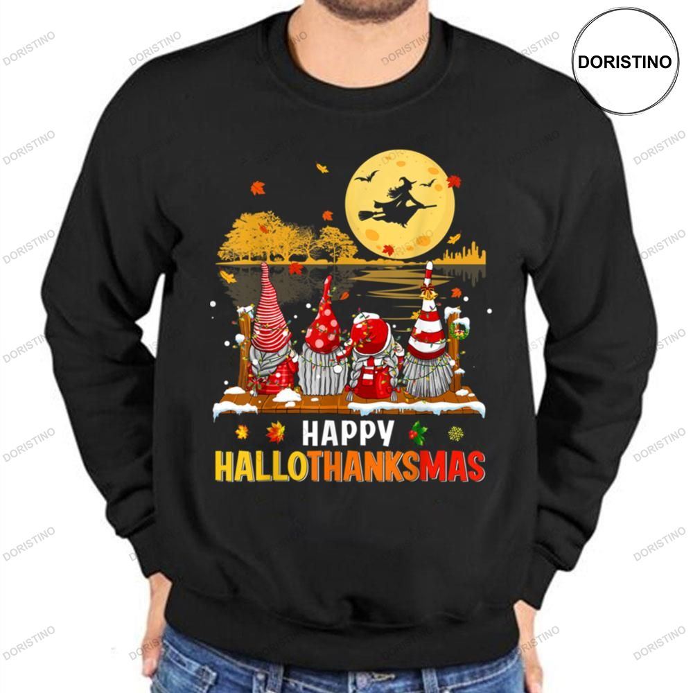 Happy Hallothanksmas Gnomes Looking For Witch Shirt