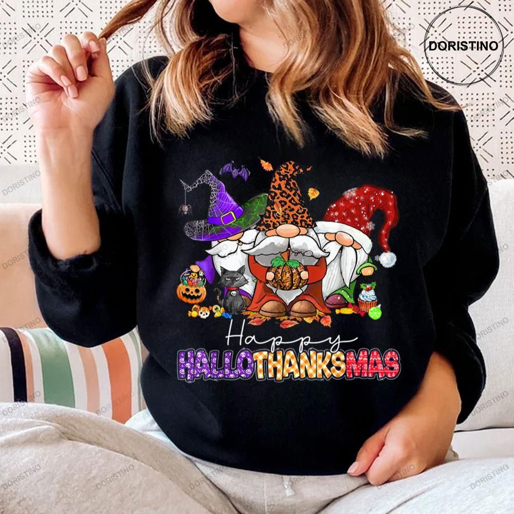 Happy Hallothanksmas With Gnomes Shirt