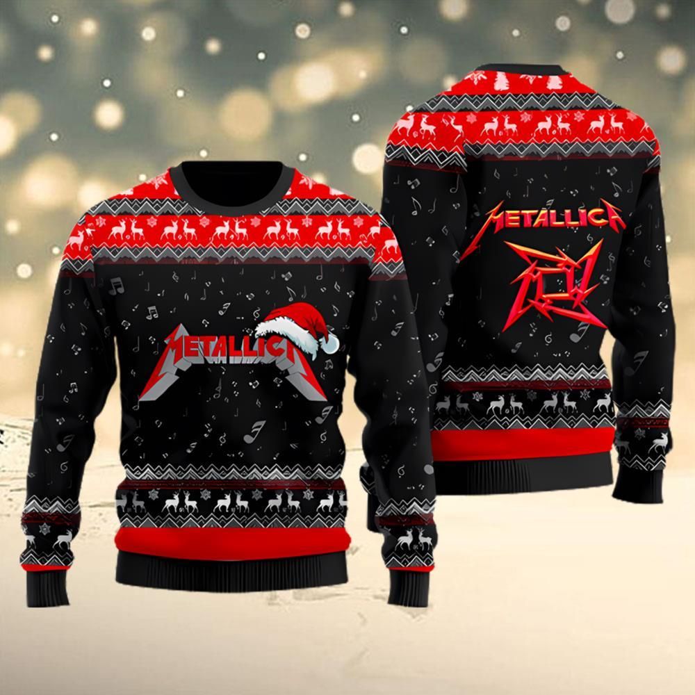 Metallic Rock Band Ugly Christmas Sweater 