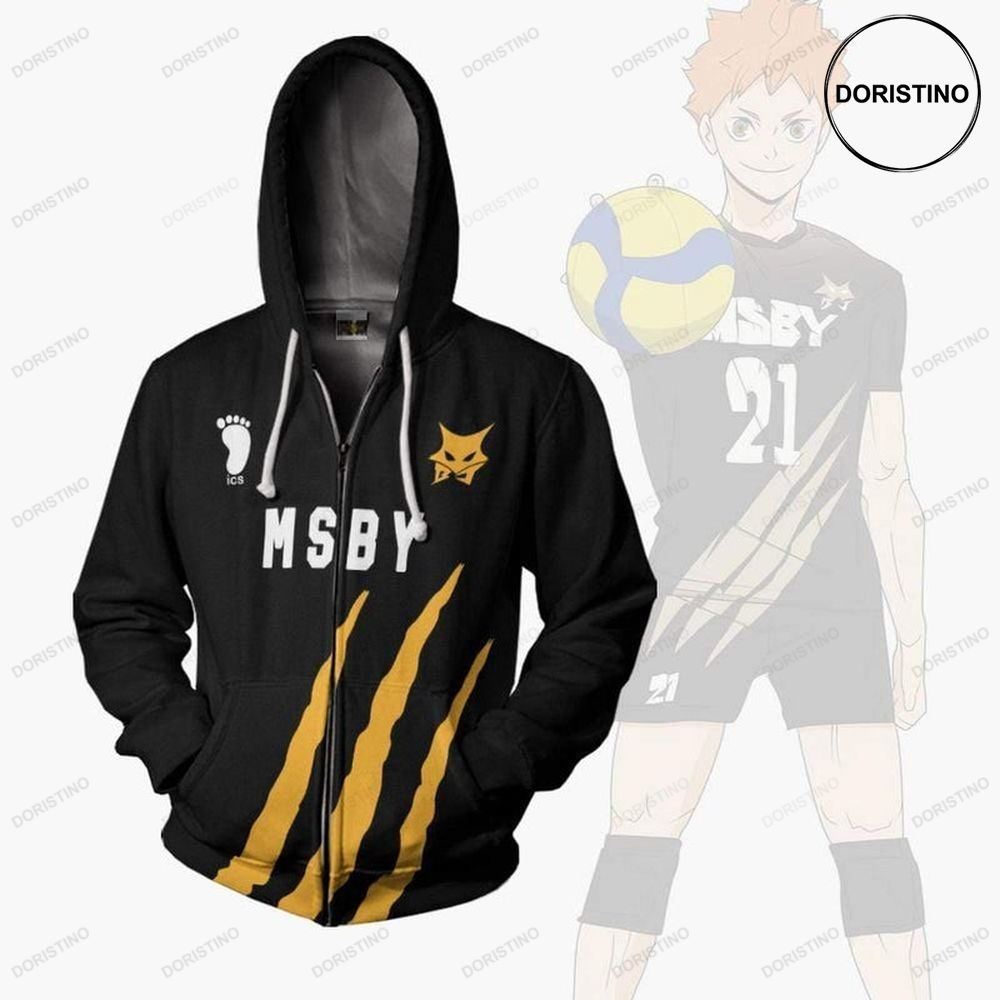 Msby Black Jackal Uniform Haikyuu Anime Outfit Awesome 3D Hoodie