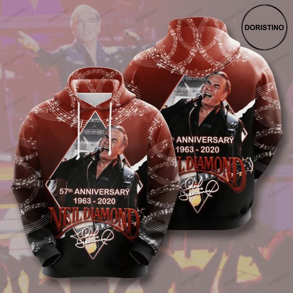 Neil Diamond 57th Anniversary 1963 2020 Signature Design Gift For Fan Custom Ed Limited Edition 3d Hoodie