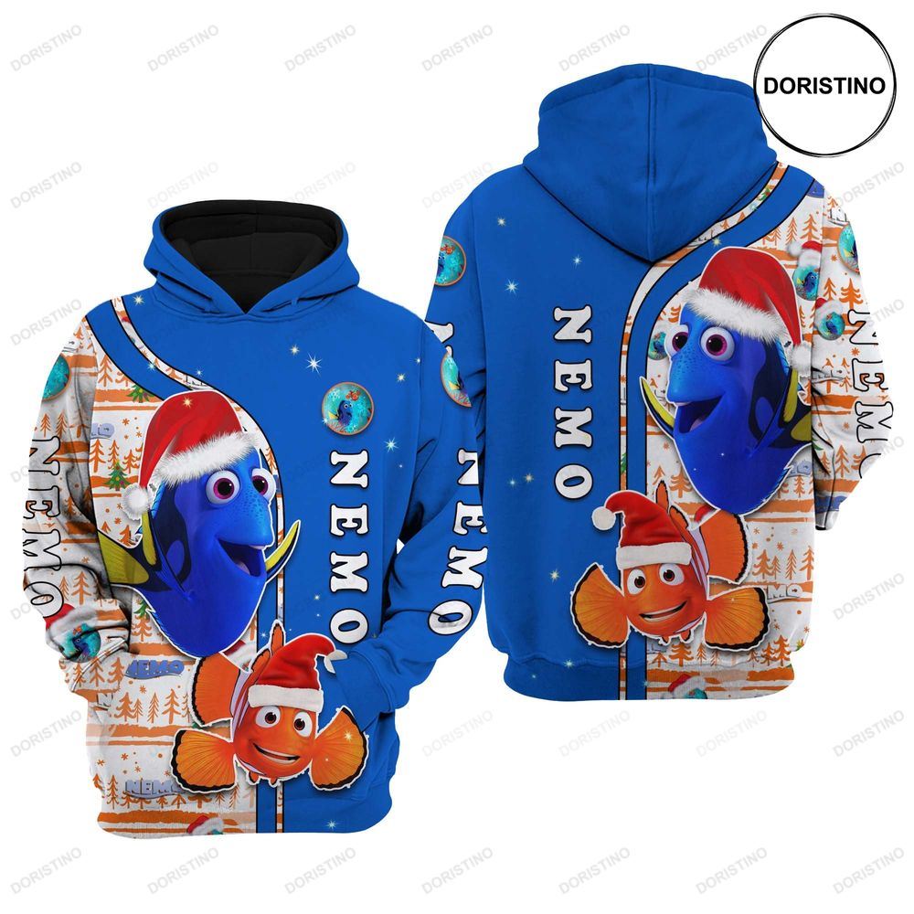 Nemo Blue Christmas All Over Print Hoodie