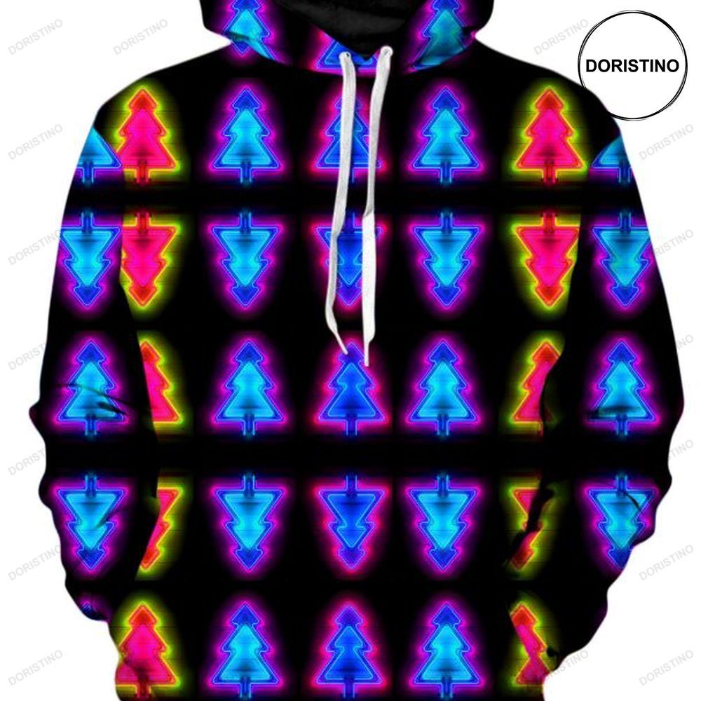 Neon Christmas Tree And Ped Limited Edition 3d Hoodie