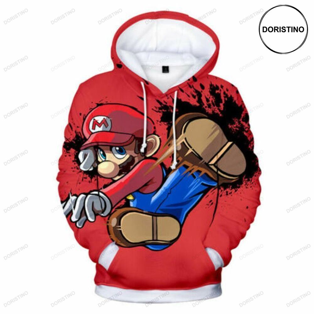 New Cartoon Super Mario All Over Print Hoodie