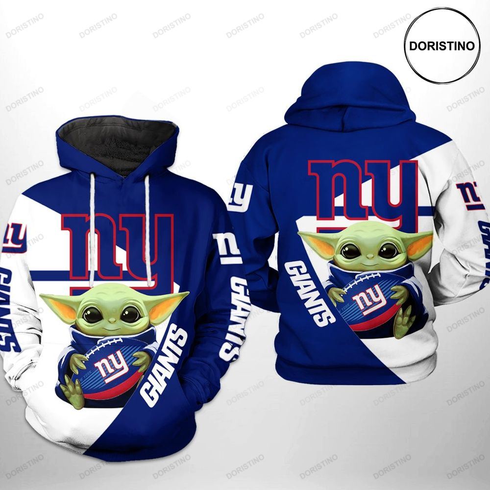 New York Giants Nfl Baby Yoda Team Awesome 3D Hoodie